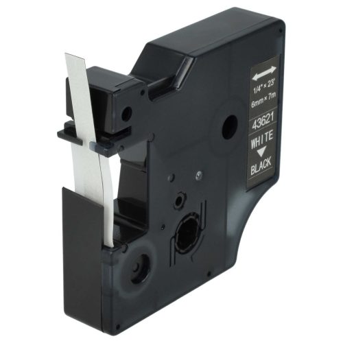 VHBW Dymo D1 Label Tape, 43621, 6 mm, White-Black