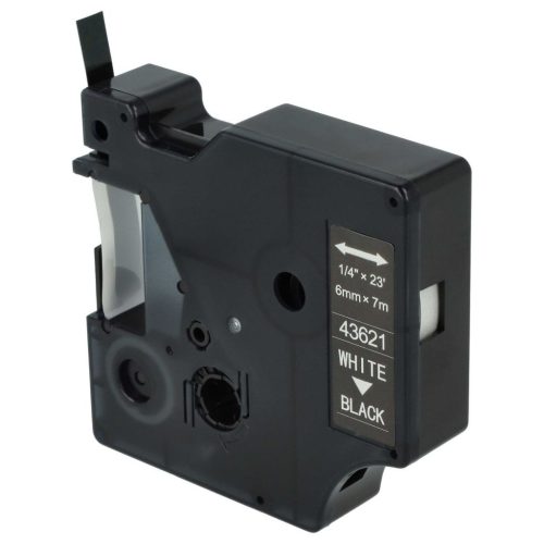 VHBW Dymo D1 Label Tape, 43621, 6 mm, White-Black