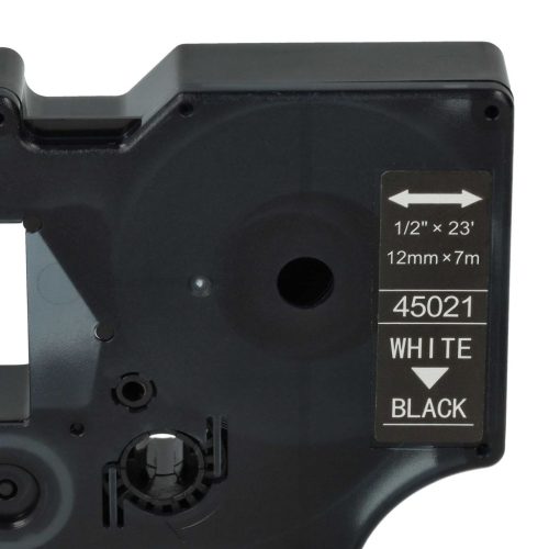 VHBW Dymo D1 Label Tape, S0720610, 45021, 12 mm, White-Black