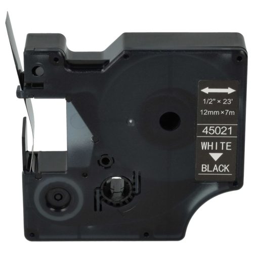 VHBW Dymo D1 Label Tape, S0720610, 45021, 12 mm, White-Black