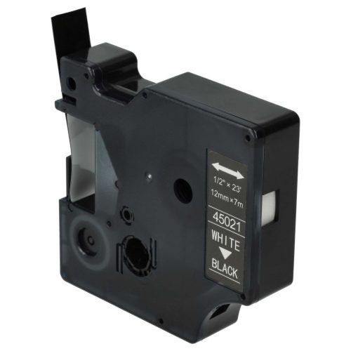 VHBW Dymo D1 Label Tape, S0720610, 45021, 12 mm, White-Black
