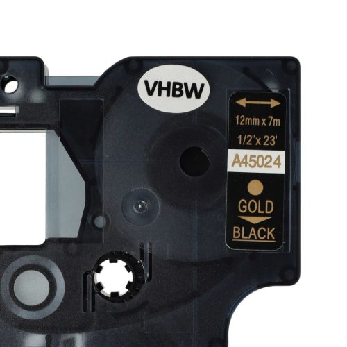VHBW Dymo D1, 45024 Label Tape - 12 mm Black-Gold