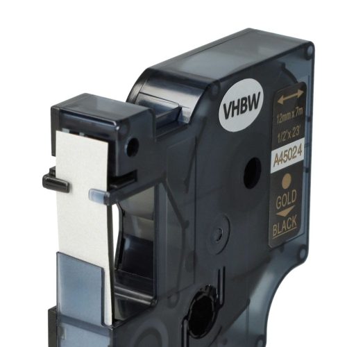 VHBW Dymo D1, 45024 Label Tape - 12 mm Black-Gold
