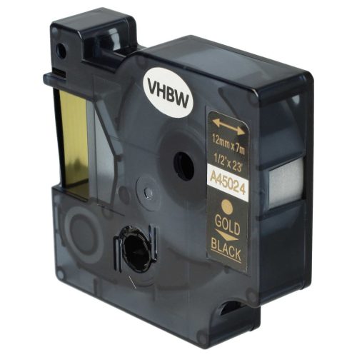 VHBW Dymo D1, 45024 Label Tape - 12 mm Black-Gold