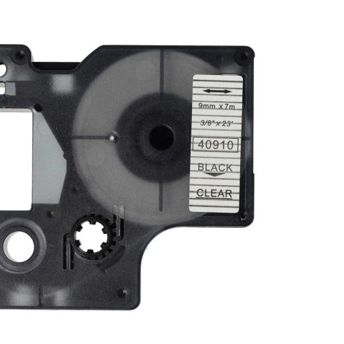 VHBW Dymo D1 40910 Label Tape - 9mm, Black-Clear