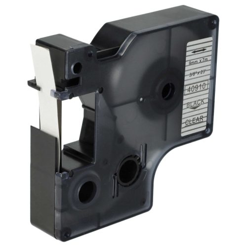 VHBW Dymo D1 40910 Label Tape - 9mm, Black-Clear