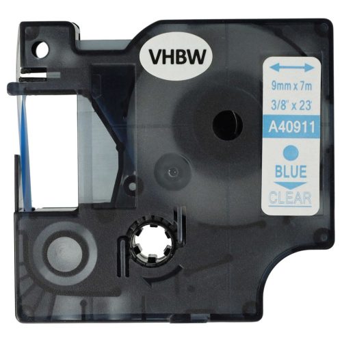 VHBW Dymo D1 40911 Label Tape, 9 mm, Blue-Clear