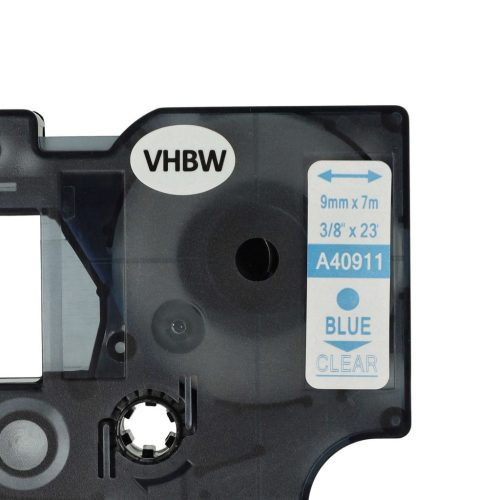 VHBW Dymo D1 40911 Label Tape, 9 mm, Blue-Clear