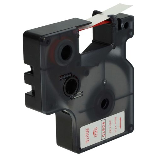 VHBW Dymo D1 40915 Címkeszalag, 9mm, Piros-Fehér