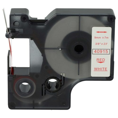 VHBW Dymo D1 40915 Címkeszalag, 9mm, Piros-Fehér
