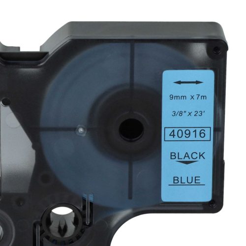 VHBW Dymo D1 Label Tape, 40916, 9mm, Black-Blue