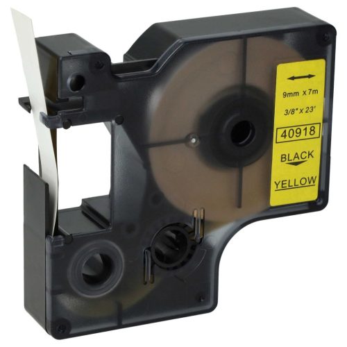 VHBW Dymo D1 Label Tape, 40918, 9 mm, Black-Yellow