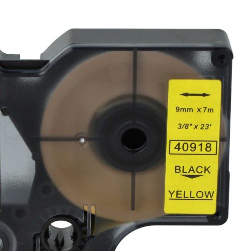 VHBW Dymo D1 Label Tape, 40918, 9 mm, Black-Yellow