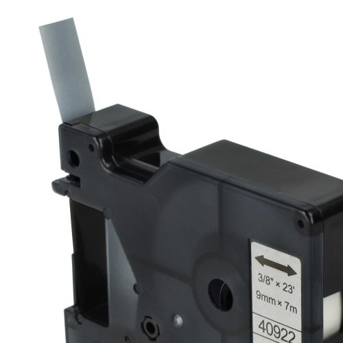 VHBW Dymo D1 40922 Label Tape - 9mm, Black-Silver
