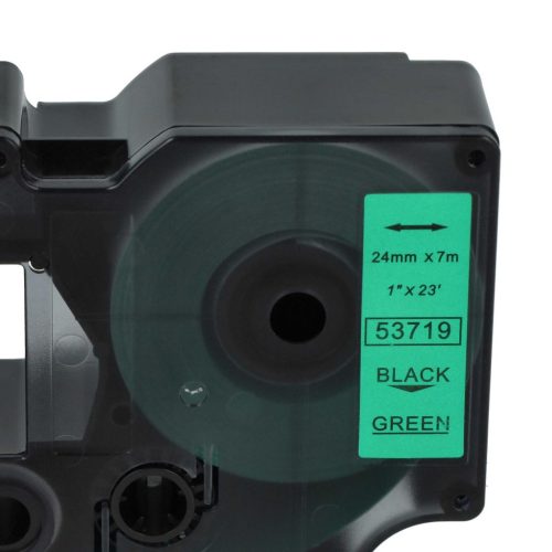 VHBW Dymo D1 Label Tape, 53719, 24 mm, Black-Green