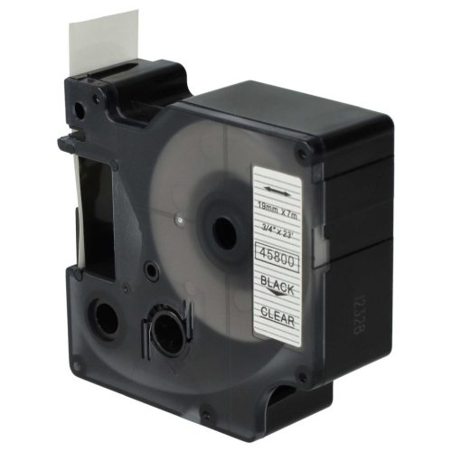 VHBW Dymo 45800, D1, S0720820 Label Tape - 19 mm, Black-Clear