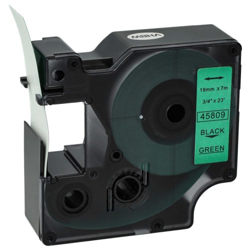 VHBW Dymo 45809 Label Tape, D1 - 19 mm, Black-Green