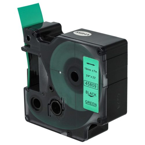 VHBW Dymo 45809 Label Tape, D1 - 19 mm, Black-Green