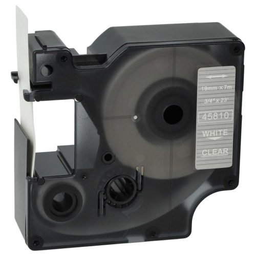 VHBW Dymo D1 Label Tape, 45810, 19mm, White-Clear