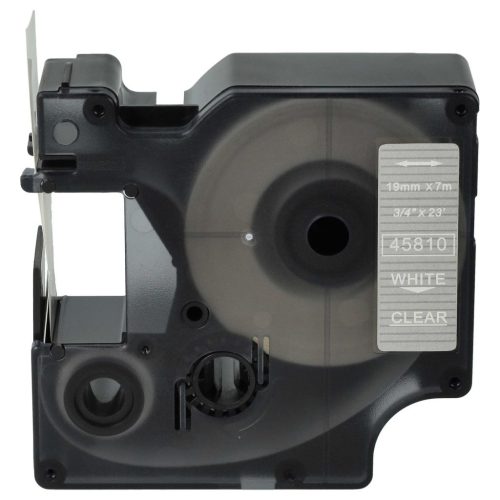 VHBW Dymo D1 Label Tape, 45810, 19mm, White-Clear