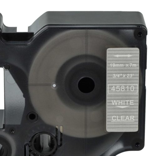 VHBW Dymo D1 Label Tape, 45810, 19mm, White-Clear