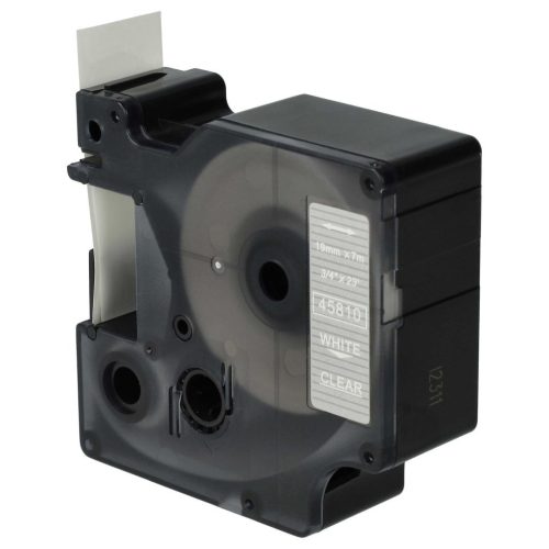 VHBW Dymo D1 Label Tape, 45810, 19mm, White-Clear