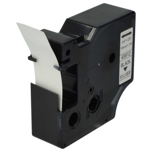 VHBW Dymo D1 Label Tape, 45812, 19 mm, Black-Silver