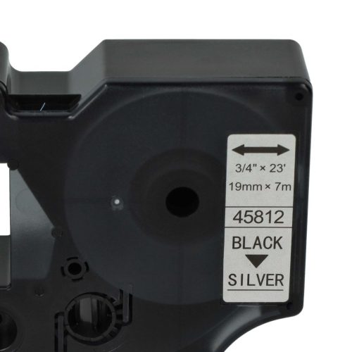 VHBW Dymo D1 Label Tape, 45812, 19 mm, Black-Silver