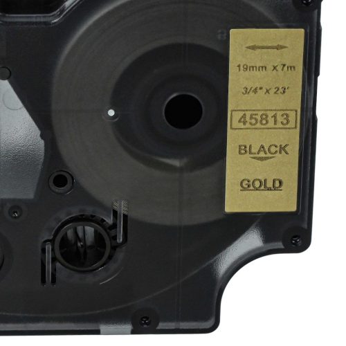 VHBW Dymo 45813 D1 Label Tape - 19 mm Black-Gold