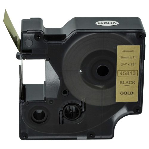 VHBW Dymo 45813 D1 Label Tape - 19 mm Black-Gold
