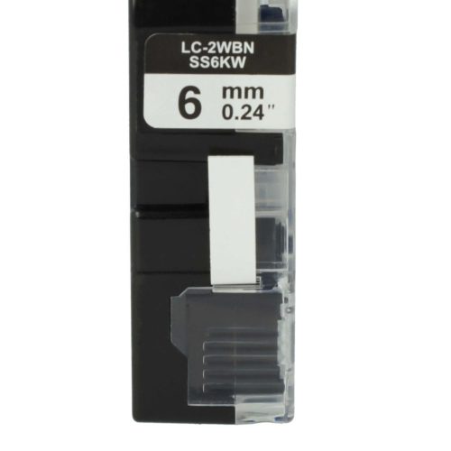 VHBW Epson LC-2WBN Etikettenband - 6 mm, Schwarz-Weiß