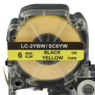 VHBW Epson LC-2YBW Etikettenband, 6mm, Schwarz-Gelb