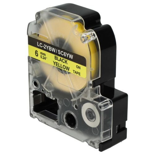 VHBW Epson LC-2YBW Etikettenband, 6mm, Schwarz-Gelb