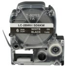 VHBW Epson LC-2BWV Label Tape - 6mm, White-Black