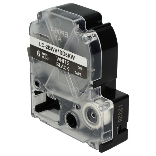 VHBW Epson LC-2BWV Label Tape - 6mm, White-Black