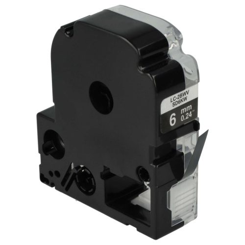 VHBW Epson LC-2BWV Label Tape - 6mm, White-Black