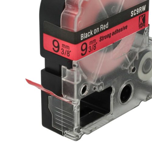 VHBW Epson LC-3YRN Etikettenband - 9 mm - Schwarz/Rot