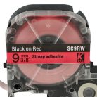 VHBW Epson LC-3YRN Etikettenband - 9 mm - Schwarz/Rot