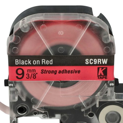 VHBW Epson LC-3YRN Etikettenband - 9 mm - Schwarz/Rot