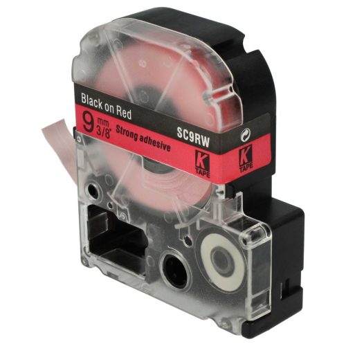 VHBW Epson LC-3YRN Etikettenband - 9 mm - Schwarz/Rot