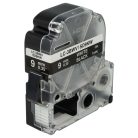 VHBW Epson LC-3BWV Etikettenband - 9mm, Weiß-Schwarz