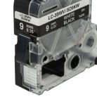 VHBW Epson LC-3BWV Etikettenband - 9mm, Weiß-Schwarz