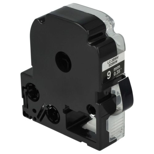VHBW Epson LC-3BWV Etikettenband - 9mm, Weiß-Schwarz