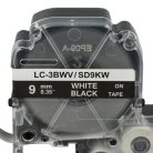 VHBW Epson LC-3BWV Etikettenband - 9mm, Weiß-Schwarz