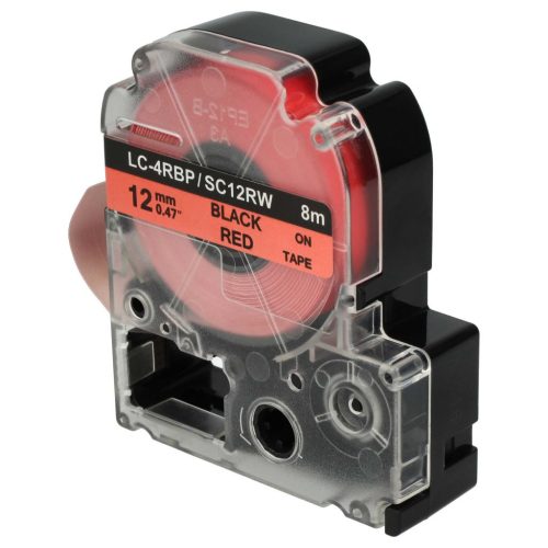 VHBW Epson LC-4YRN Label Tape - 12 mm, Black-Red