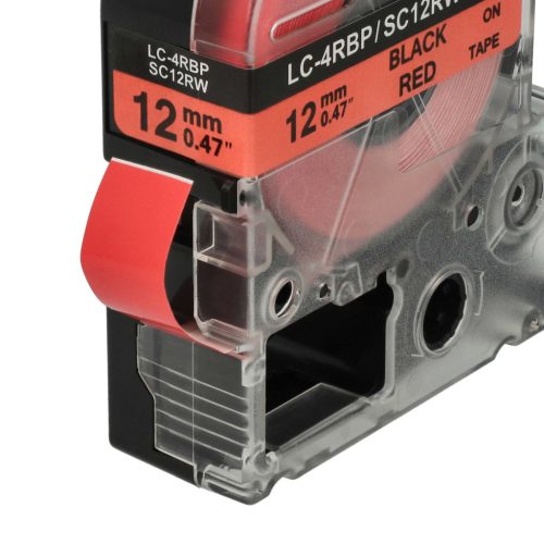 VHBW Epson LC-4YRN Label Tape - 12 mm, Black-Red
