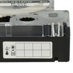 VHBW Epson LC-5WBN Etikettenband, 18 mm, Schwarz-Weiß