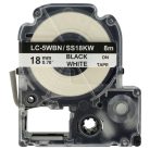 VHBW Epson LC-5WBN Etikettenband, 18 mm, Schwarz-Weiß
