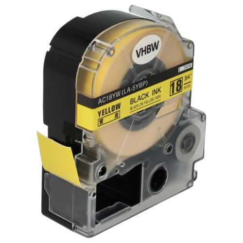 VHBW Epson LC-5YBW Label Tape, 18 mm, Black-Yellow