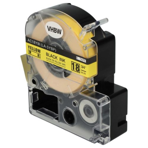 VHBW Epson LC-5YBW Label Tape, 18 mm, Black-Yellow